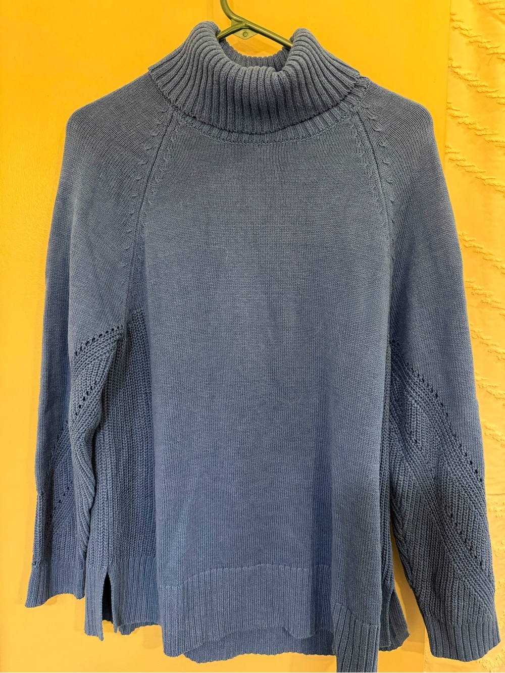Isaac Mizrahi Slate Blue Ribbed Turtleneck Sweater